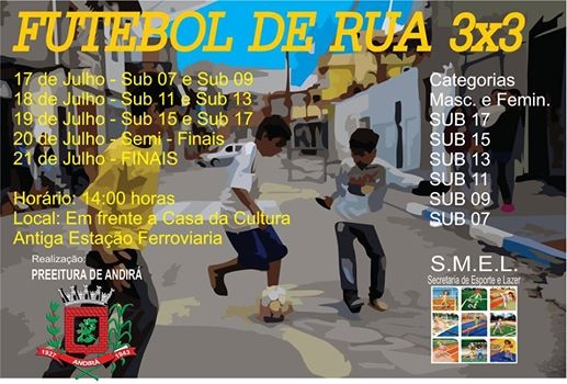 Esporte promove Futebol de Rua 3x 3, em frente a Casa da Memória, a partir desta segunda