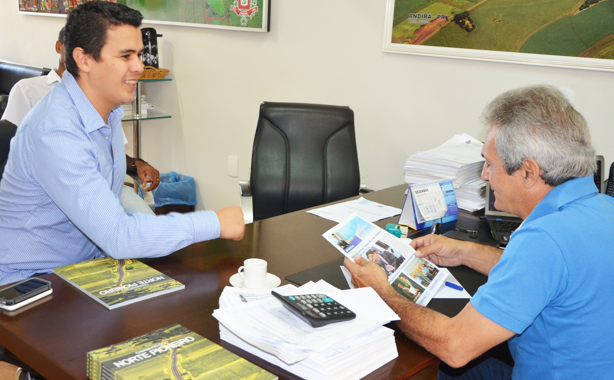Prefeito Xavier recebe o deputado Diego Garcia; encontro ampliou articulação para instalação de centro de educação profissional na cidade