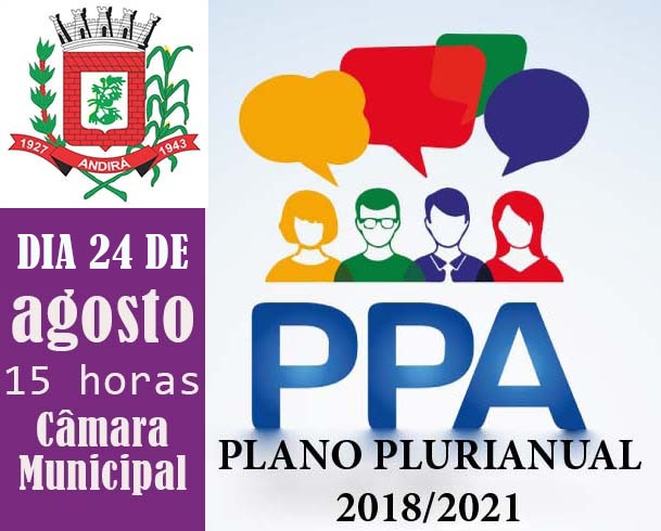 Prefeitura promove, nesta quinta, dia 24, segunda Audiência Pública para elaboração do PPA