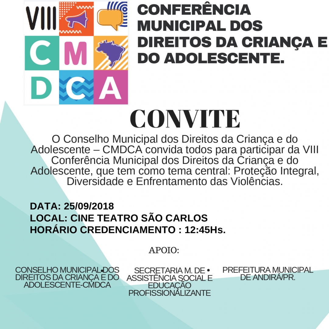 Conferência dos Direitos da Criança e do Adolescente acontece nesta terça-feira, dia 25. Participe!