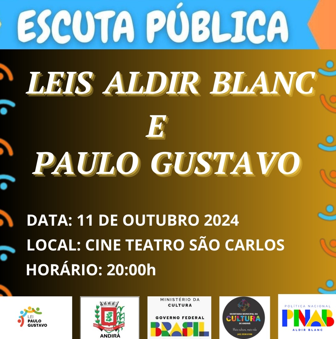 ESCUTA PÚBLICA PARA AS LEIS ALDIR BLANC E PAULO GUSTAVO