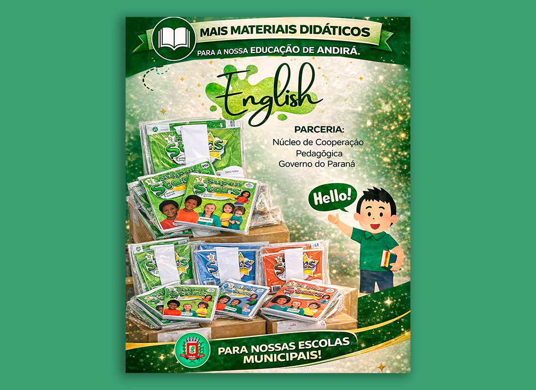 Andirá leva ensino de inglês com material da Oxford University Press às escolas, em parceria com o Governo do Estado